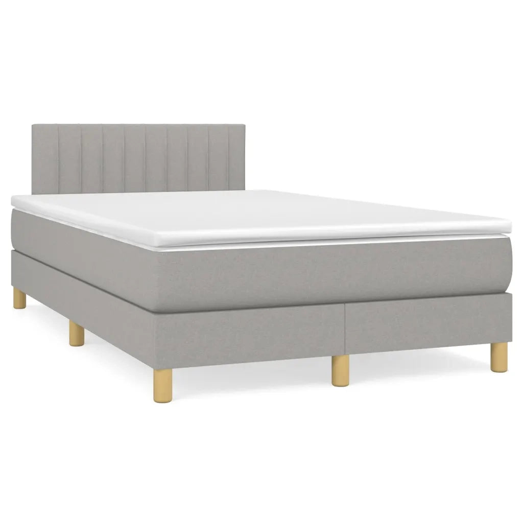Giroletto a Molle con Materasso Grigio Chiaro 120x200cm Tessuto cod mxl 57517