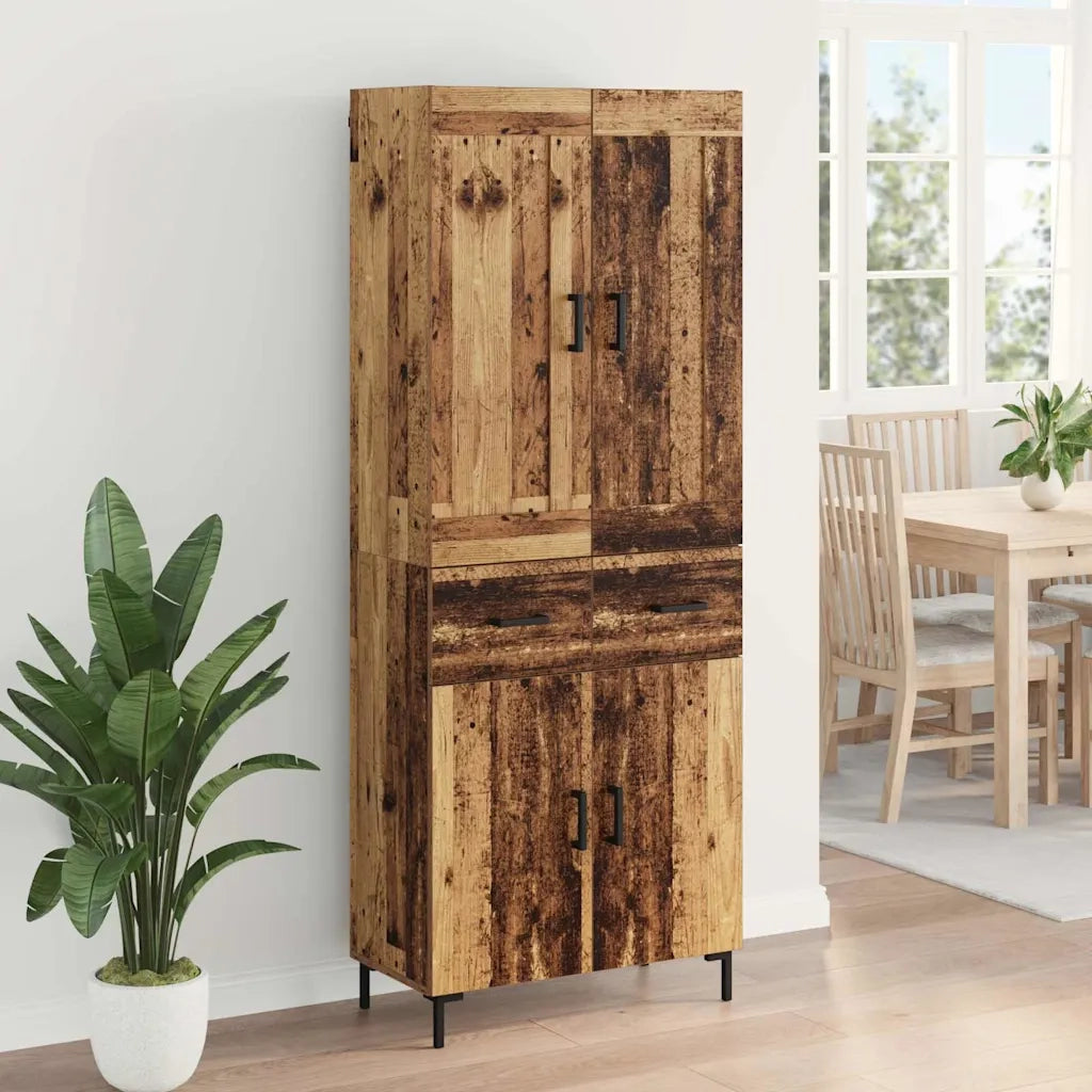 Credenza con cassetto 2 pcs Legno vecchio Legno multistrato