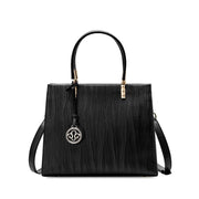 Borsa a tracolla da donna in vera pelle, colore nero.