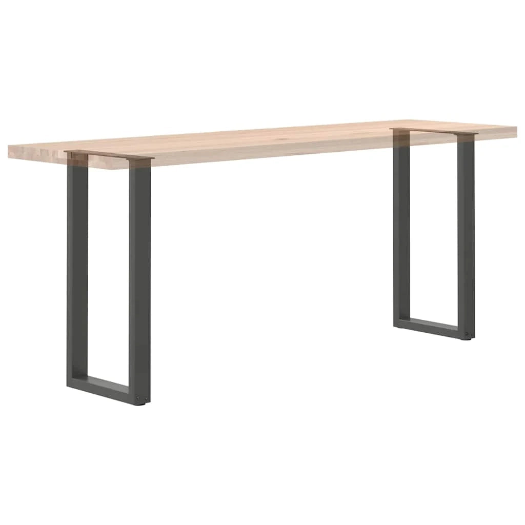 Set di 2 gambe per tavolo consolle a U 38 x 72-73 cm con piedini regolabili design moderno in acciaio antracite 02_0057414