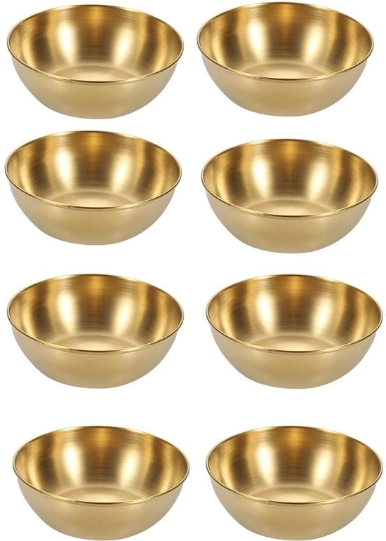 Set di 8 ciotole in acciaio inossidabile per servire salse - ciotola per erbe - ciotoline per salse - set di ciotoline per dips - ciotoline per salse per sushi - 82 x 27 cm Piatti e Piatti di Presentazione