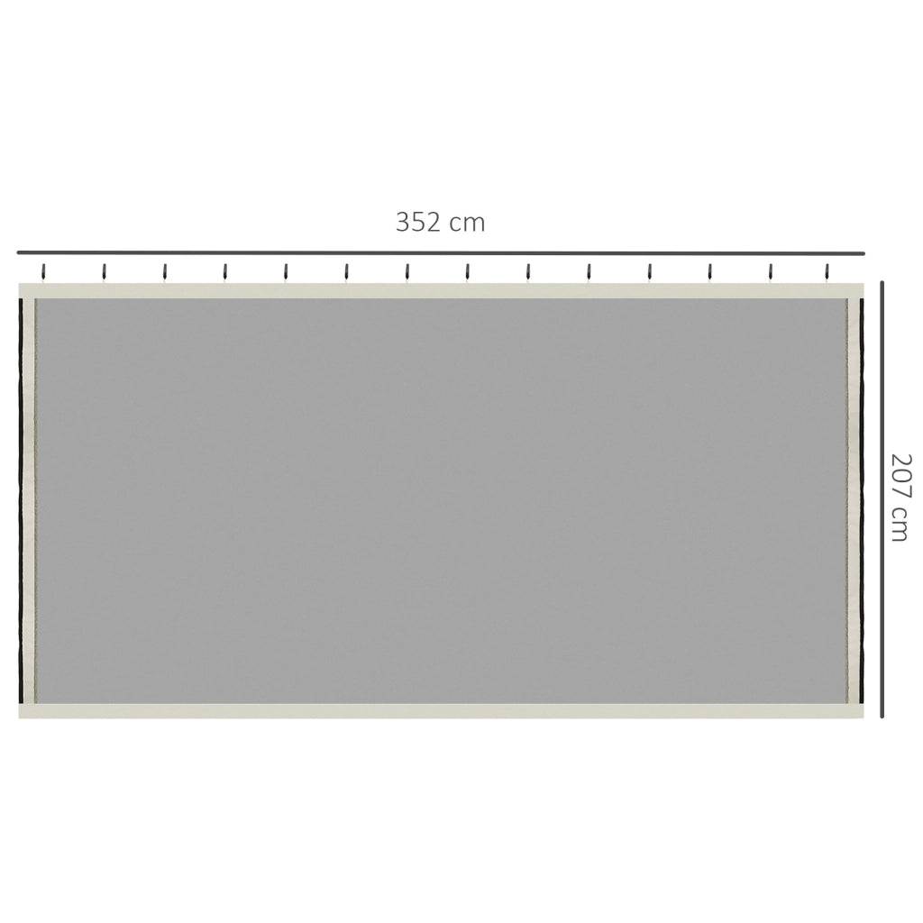 EasyComfort Zanzariera per Gazebo Tende di Ricambio Universale con Cerniere, 352x207cm - Nero e Beige