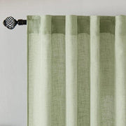 Schermi in lino trasparenti - Tende moderne trasparenti per porte e balconi - Set da 2 pezzi verde 140 x 260 cm