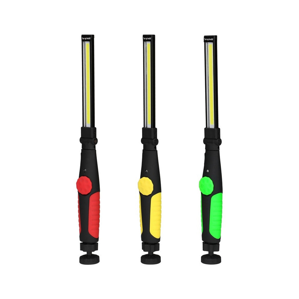 Trade Shop - Lampada Torcia Lavoro Calamita Portatile Ricaricabile Slim Regolabile Led Cob -