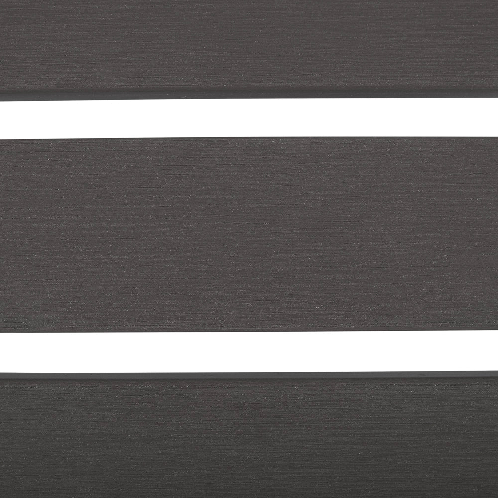 Poggiapiedi da giardino in plastica grigio scuro in legno resistente agli agenti atmosferici a doghe in stile moderno