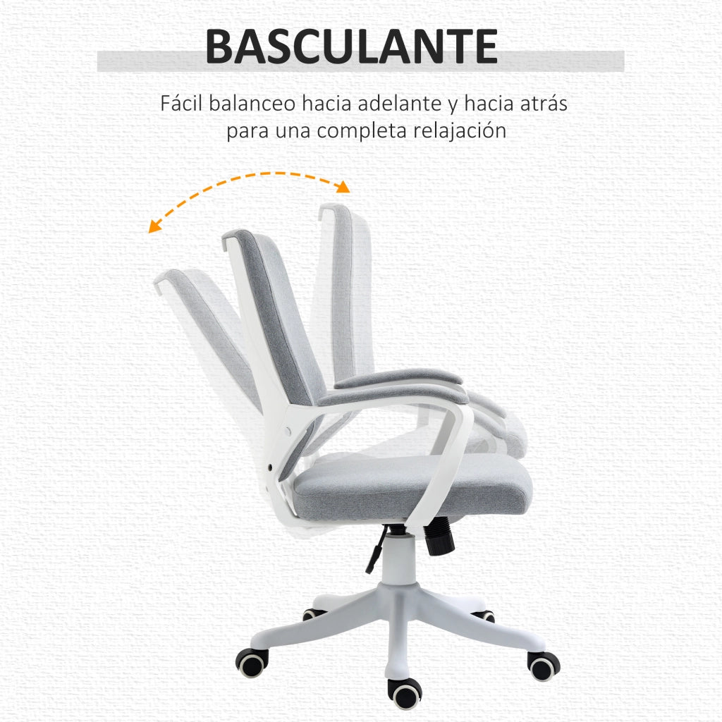 Sedia da ufficio giratoria con braccioli ¨C zephmum ¨C verde grigio, altezza regolabile, 62x69x92-100 cm