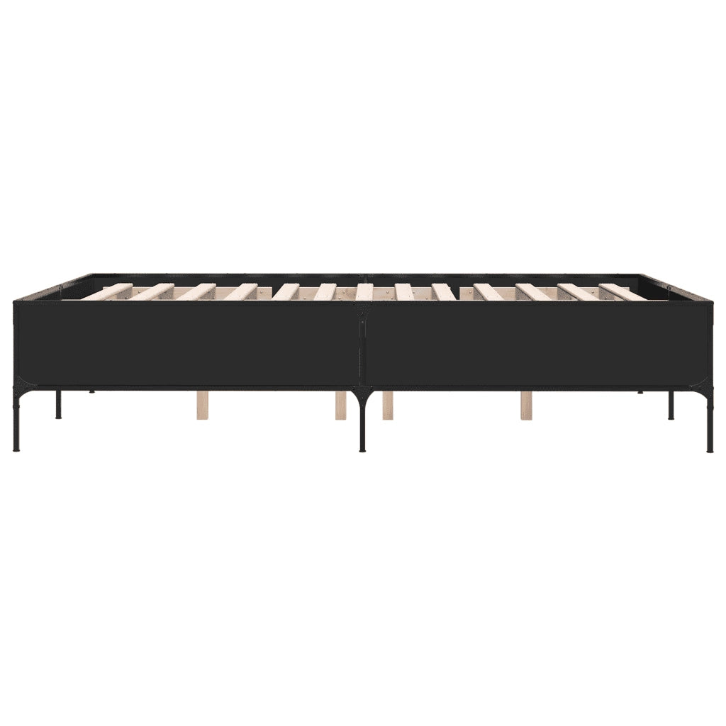 Giroletto Nero 120x190 cm in Legno Multistrato e Metallo