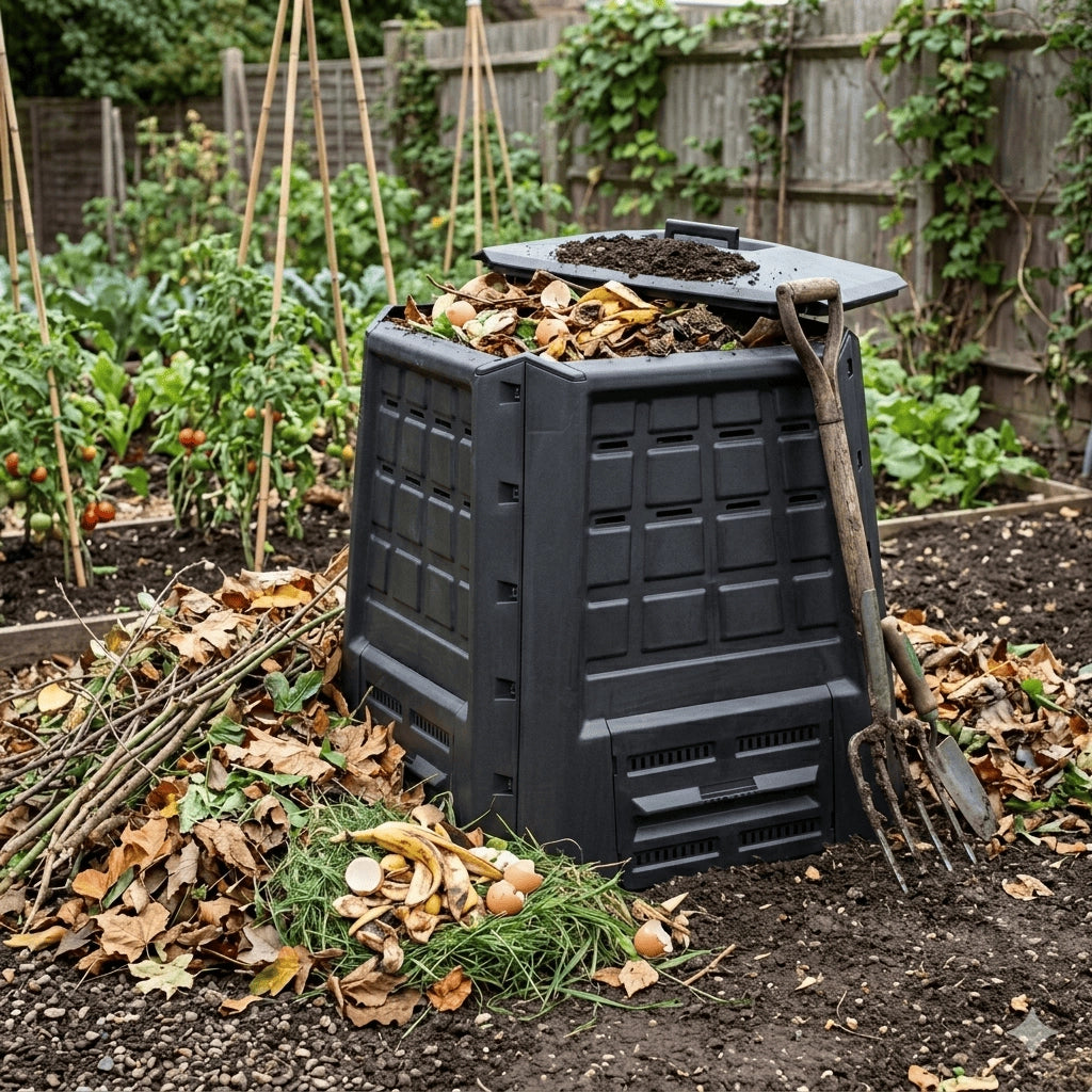 COMPOSTIERA PER RIFIUTI ORGANICI 380 LT COMPOSTAGGIO GIARDINO