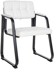 Sedia Visitatore Canada B in Similpelle bianco