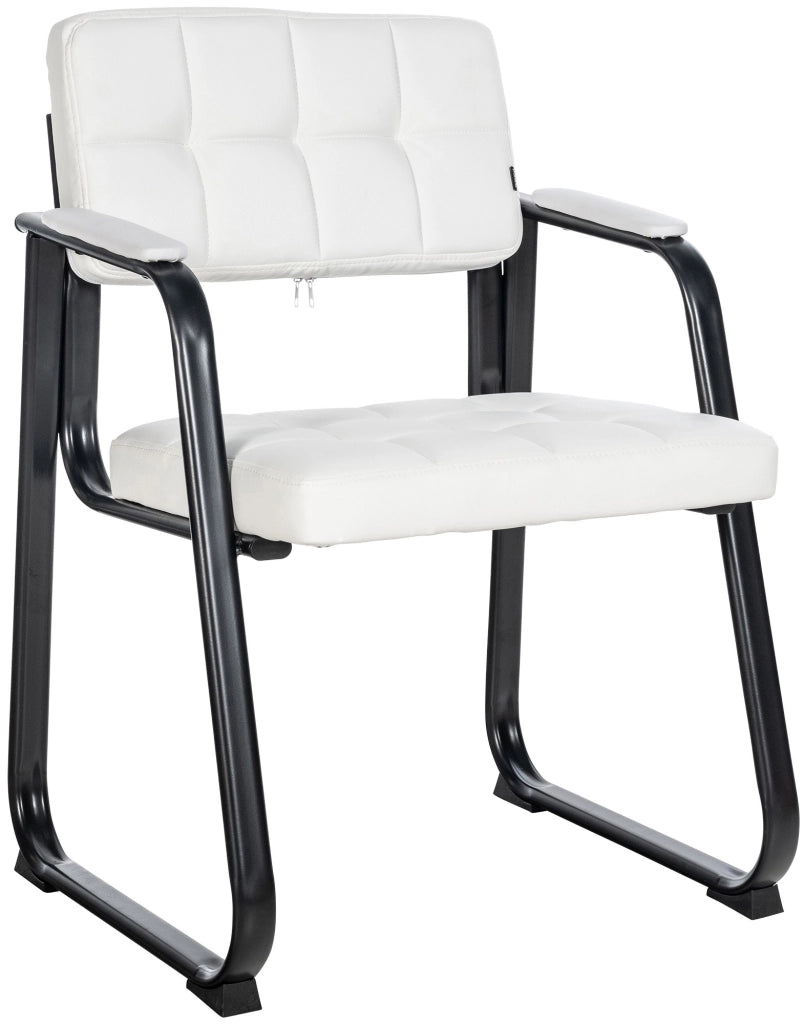 Sedia Visitatore Canada B in Similpelle bianco