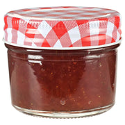 Vasi Marmellata in Vetro Coperchio Bianco e Rosso 24 pz 110 ml CFW4589403