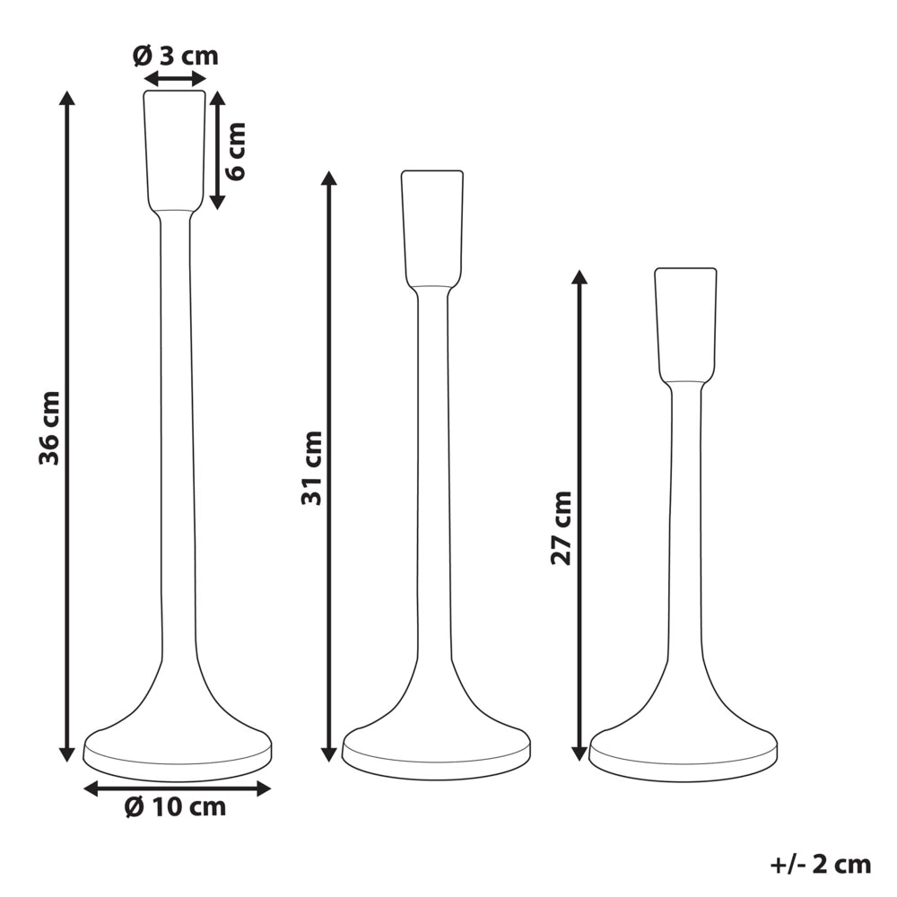 Set di 3 candelieri in metallo dorato glamour fatto a mano da sala da pranzo camera da letto