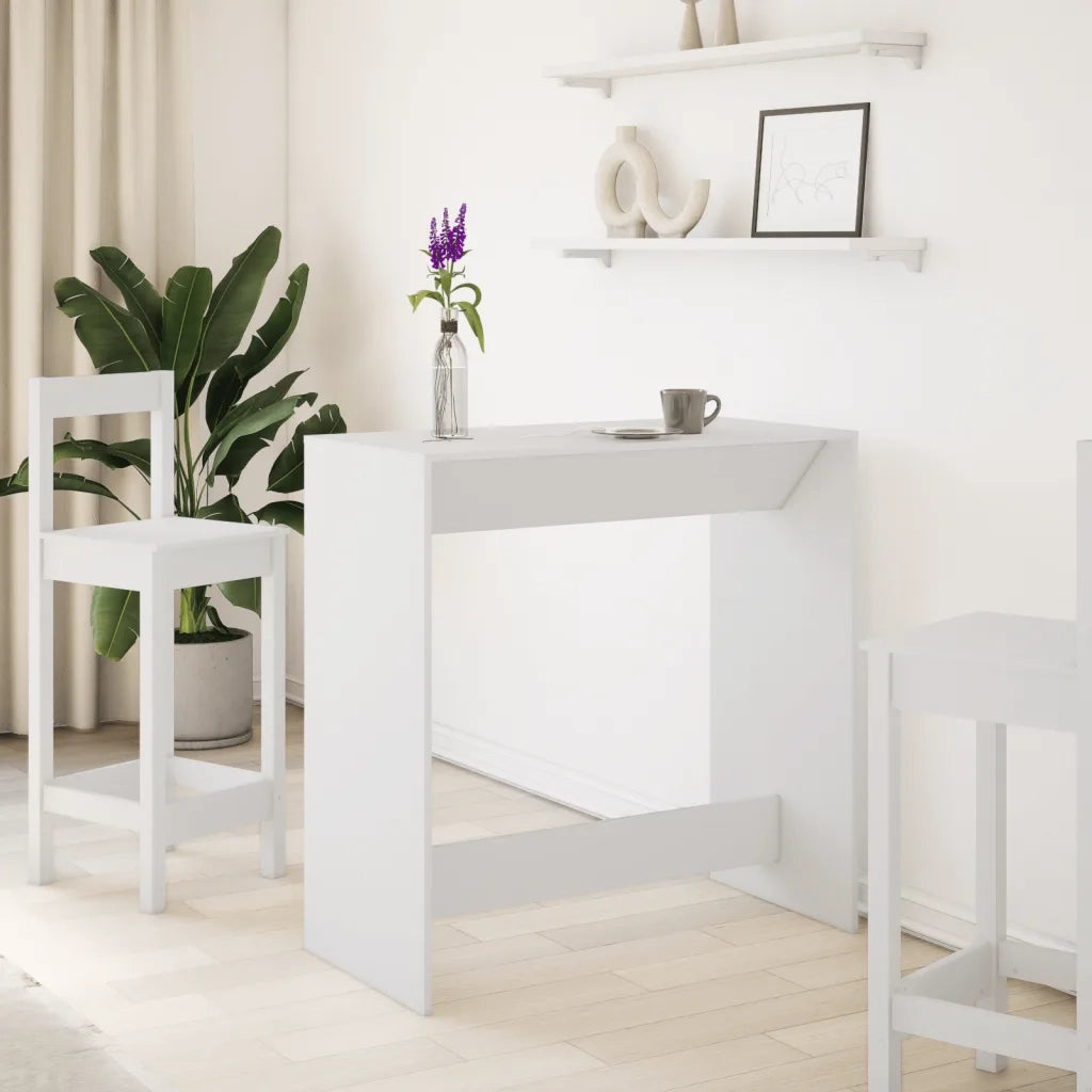 Tavolo da Bar Bianco 102x50x103,5 cm in Legno Multistrato 854427
