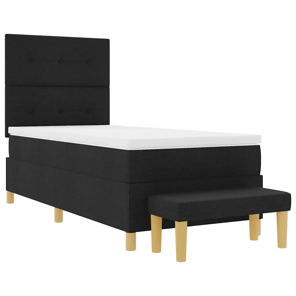 Letto a molle con cuscino Nero 200 x 100 cm Tessuto 3344277