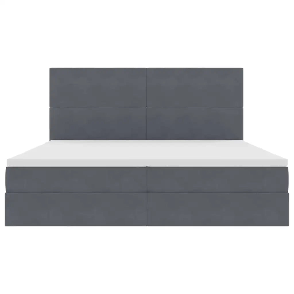 Letto con contenitore LED e materasso Grigio Scuro 200 x 200 cm