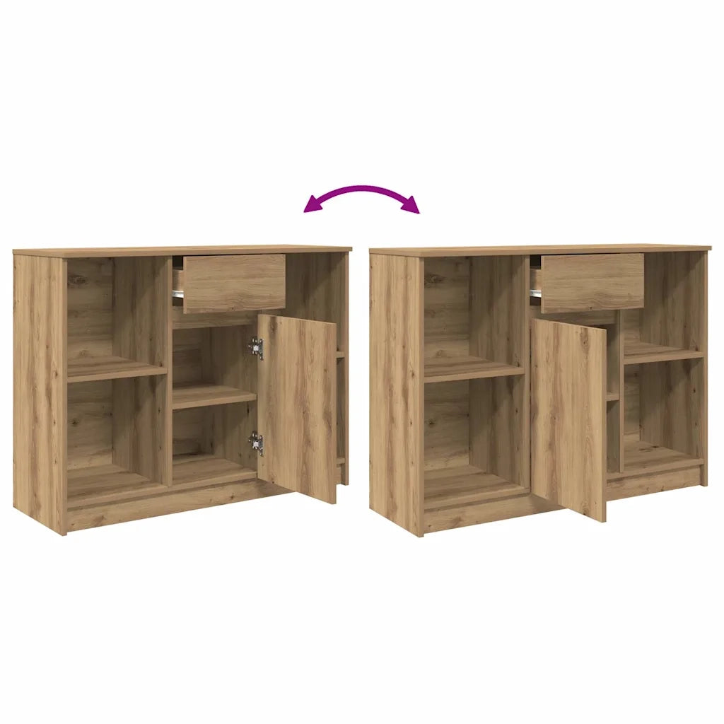 Credenza con Cassetto Rovere Artigianale 101x35x76cm Truciolato 861570