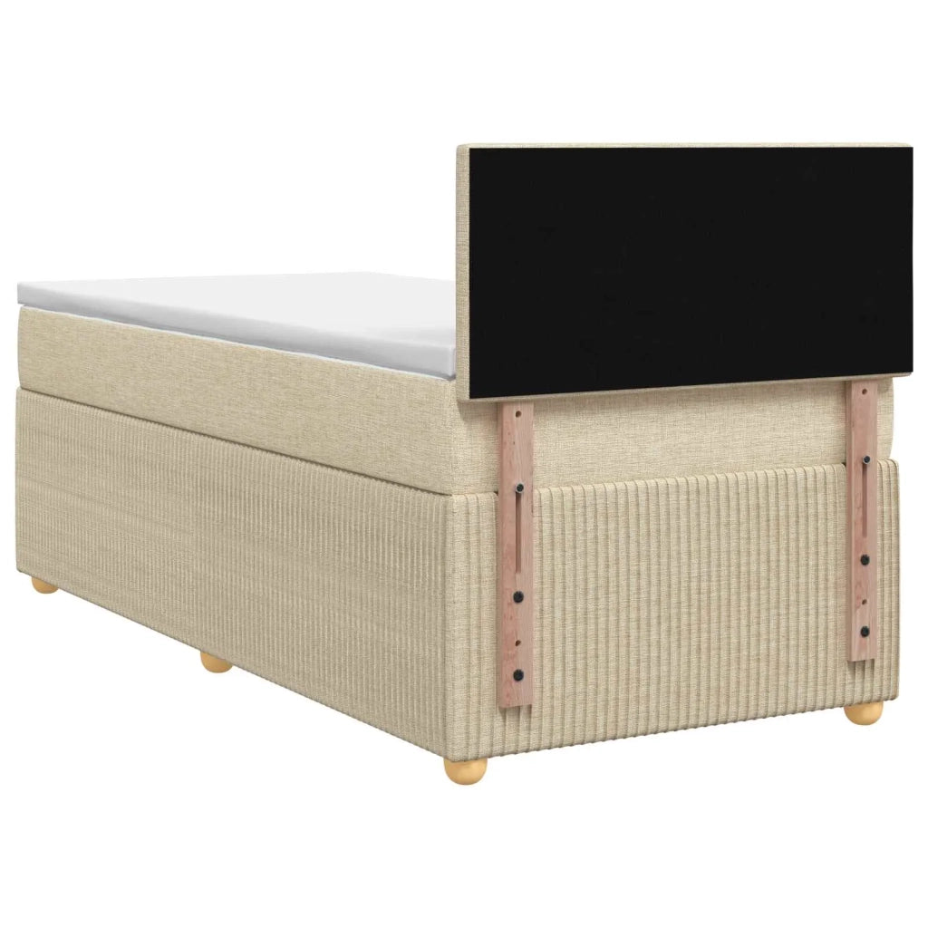 Letto box spring con materasso Crema 100 x 200 cm Tessuto 3451403