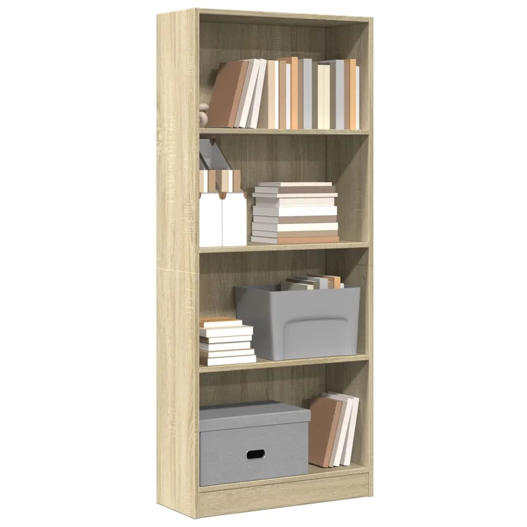 Libreria-Scaffale per Libri-Mobile di Stoccaggio Rovere Sonoma 60x24x143 cm in Legno Multistrato