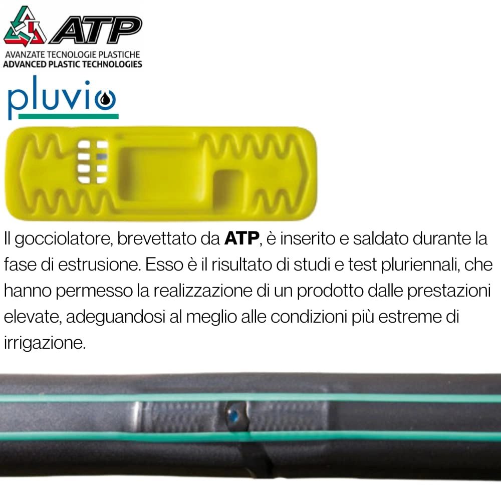 Manichetta Gocciolante Pluvio Distanza Gocciolatori 20 Cm, Rotoli da 100 m
