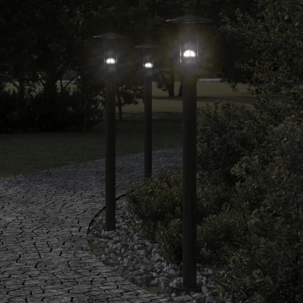 Lampade da terra per esterni 3 pezzi 100 cm acciaio inox nero 02_0042545