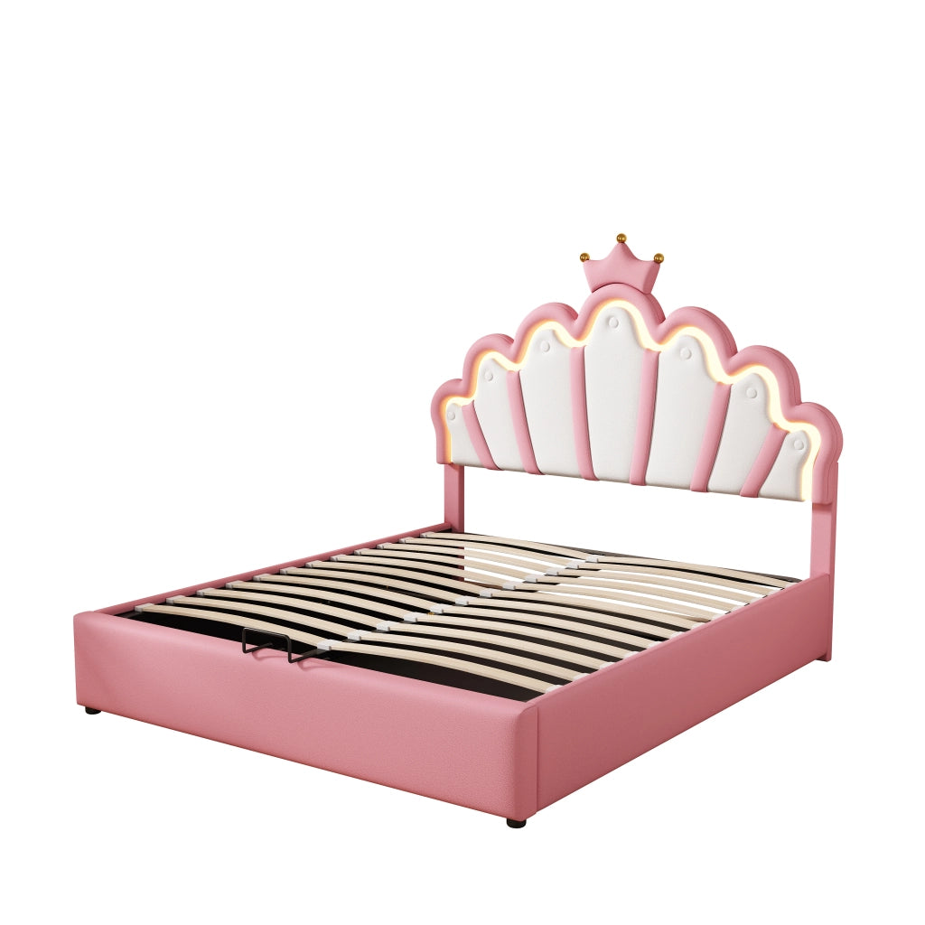 letto imbottito pu rosa 140 x 200 cm
