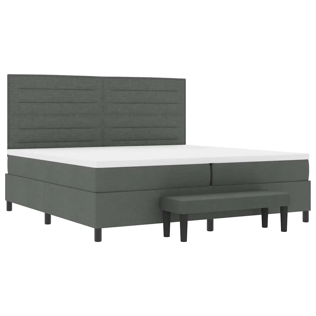 Letto a molle con materasso Grigio scuro 200 x 200 cm Tessuto 3344017