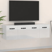 Mobili Parete 2 pz Bianco Lucido 80x36,5x35cm Legno Multistrato 3115656