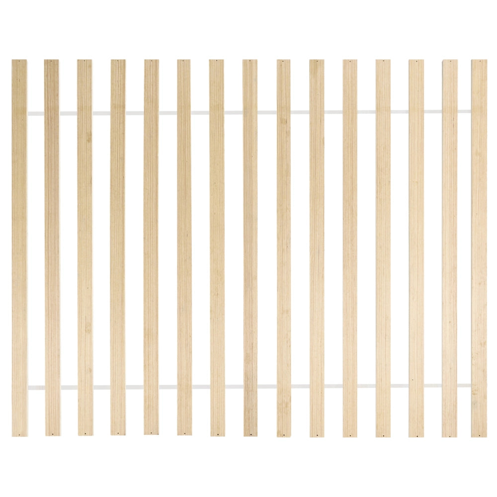 Letto in legno di pino marrone chiaro UE matrimoniale 140 x 200 cm con testata a treccia viennese a doghe stile rustico minimalista