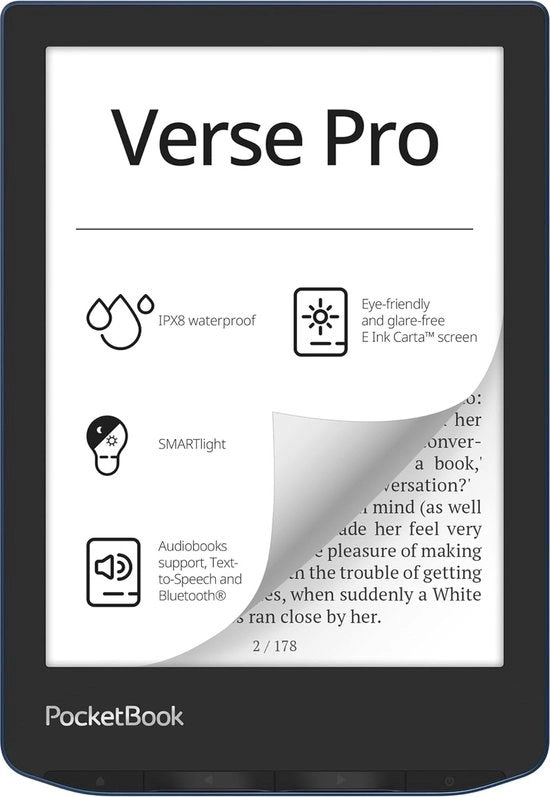 E-reader a schermo touch con connessione Wi-Fi e Bluetooth - 1072 × 1448 pixel - 186 gram - Smartlight - IPX8 - 69 pollici - 16 GB - lettore di CBR in nero