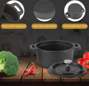 Pentola in Ottone con Coperchio Ergonomico - 10CM - Stile Tradizionale