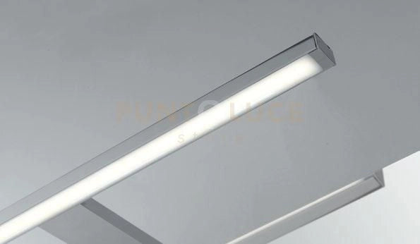 APPLIQUE LED RIVA CROMO FISSAGGIO PARETE E SPECCHIO 8W 770LM 4000K IP44 56X14,7X3CM