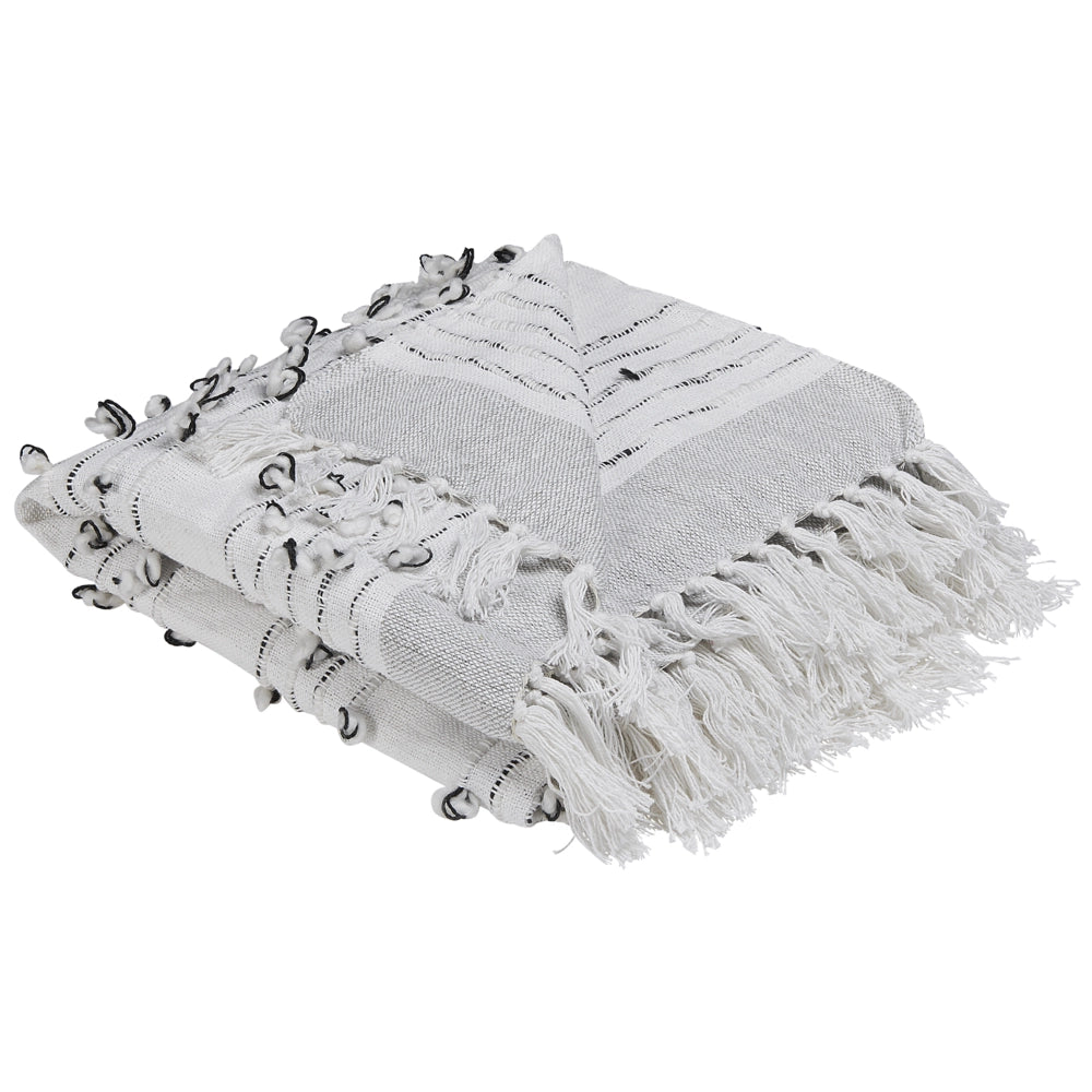 Coperta plaid Grigio Chiaro 130 x 150 cm Copriletto stile Boho