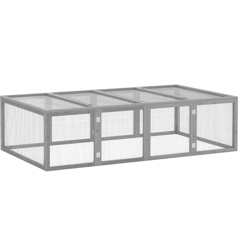 Recinto per piccoli animali in legno grigio 181 x 100 x 48 cm