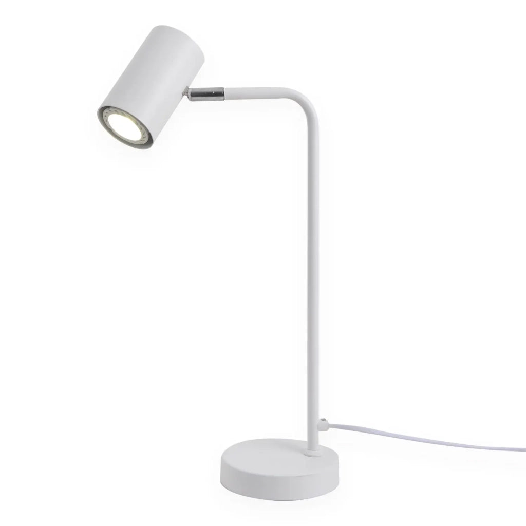 LÚZETE - LAMPADA DA TAVOLO ADARA IN ACCIAIO VERNICIATO BIANCO