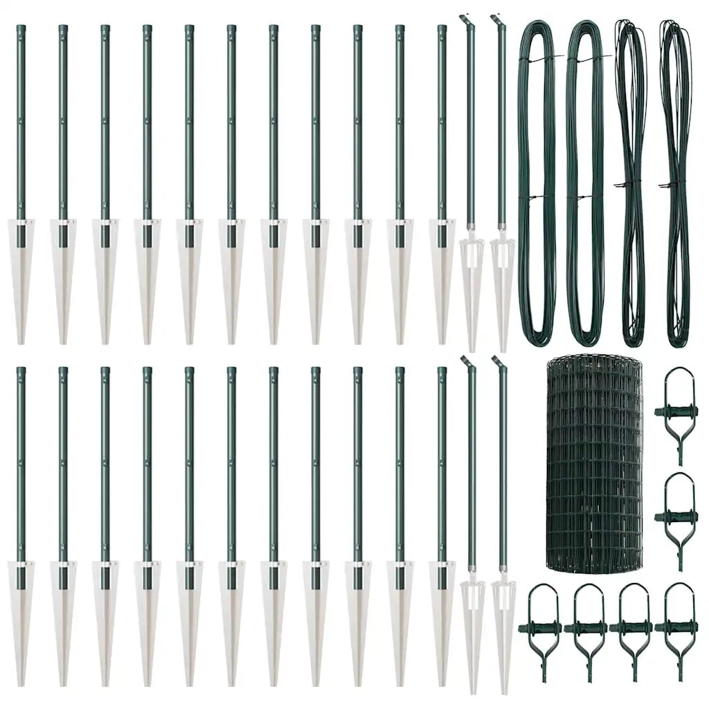 Recinzione da Giardino | Recinzione con Posto Verde 0,4 x 50 m Acciaio e PVC