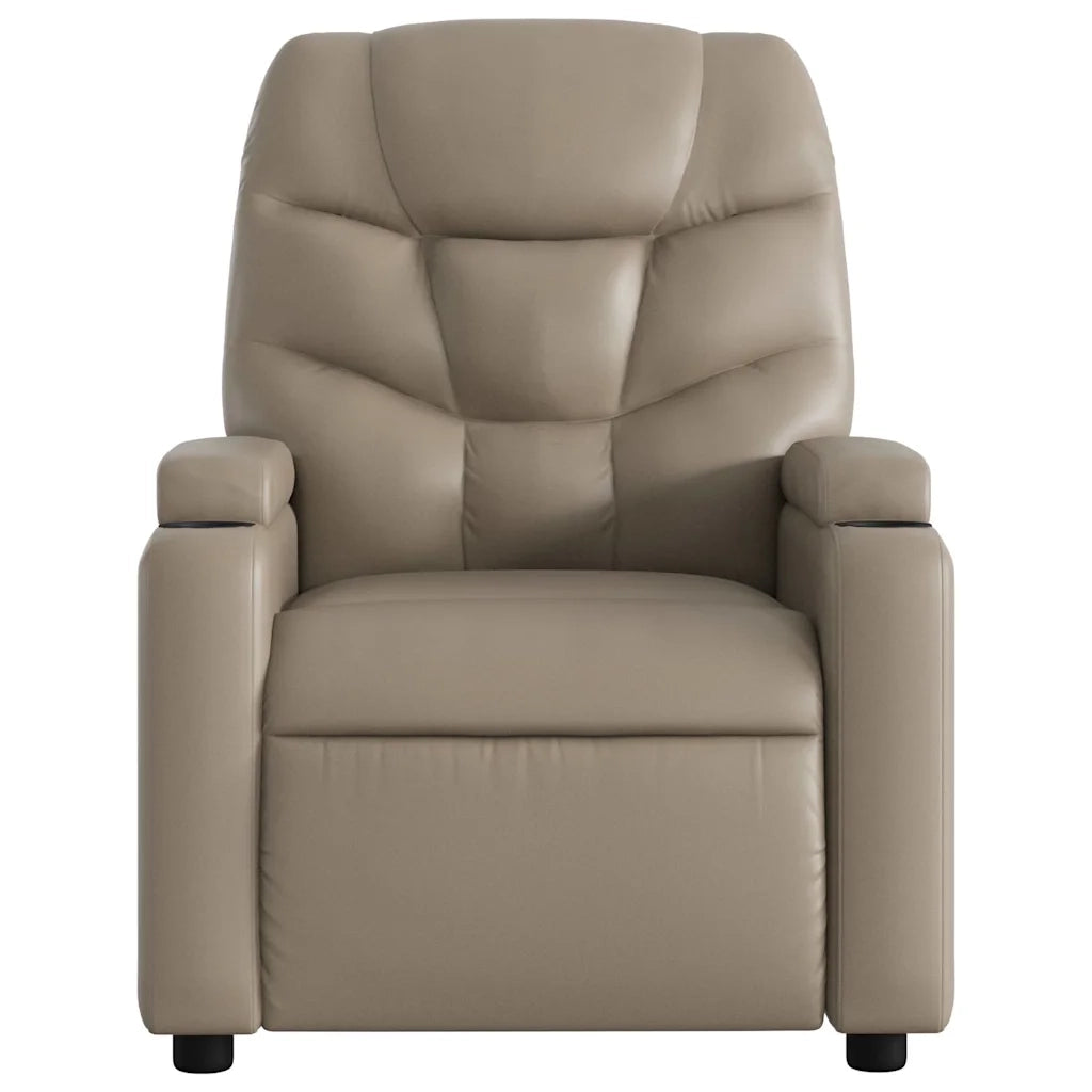 Poltrona | Sedia Relax Reclinabile Elettrica Cappuccino in Similpelle