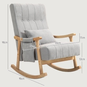 POLTRONA A DONDOLO 65x90x98 cm Grigio in poliestere