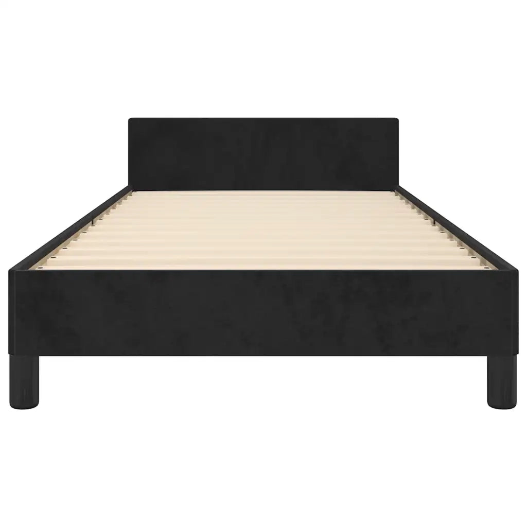Giroletto con Testiera senza Materasso-Struttura Letto Nero 80x200 cm Velluto