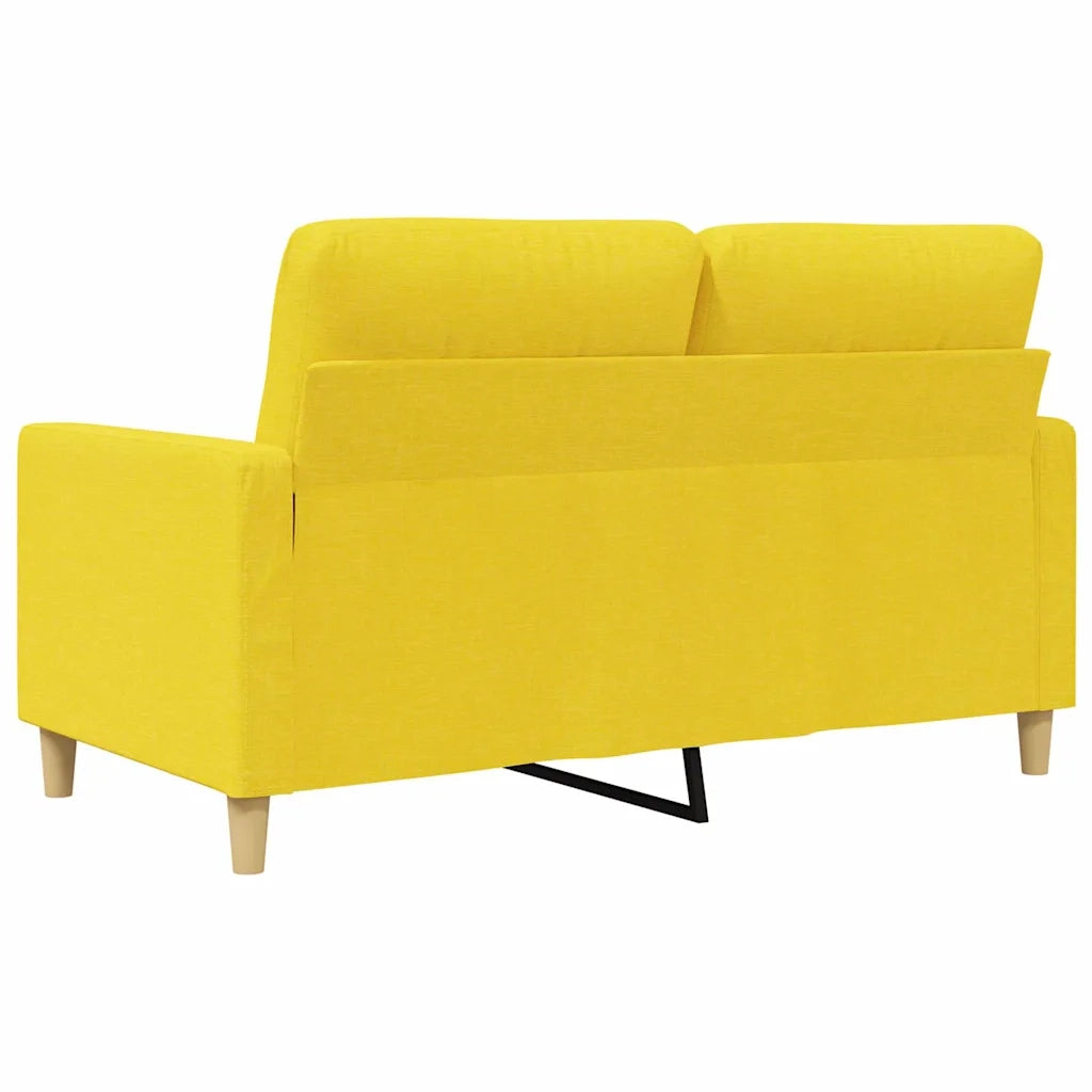 Divano a 2 Posti Giallo Chiaro 120 cm in Tessuto 359232
