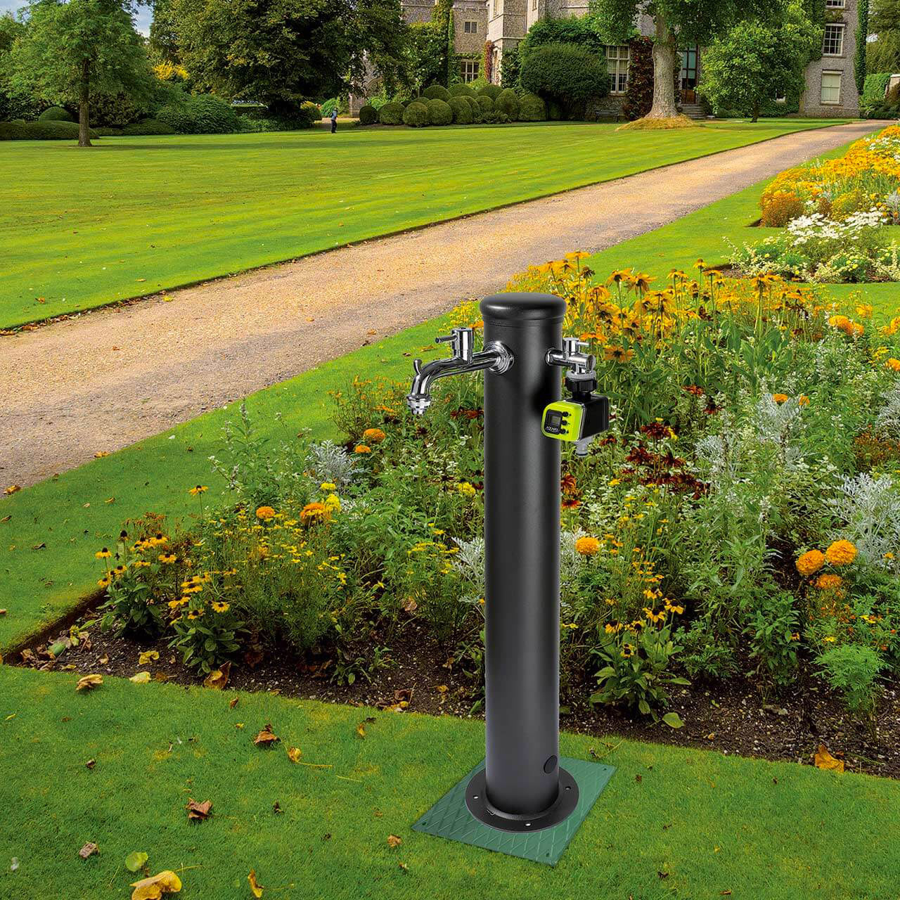 Fontana da Giardino con Doppio Rubinetto Belfer 42/ARRA Antracite