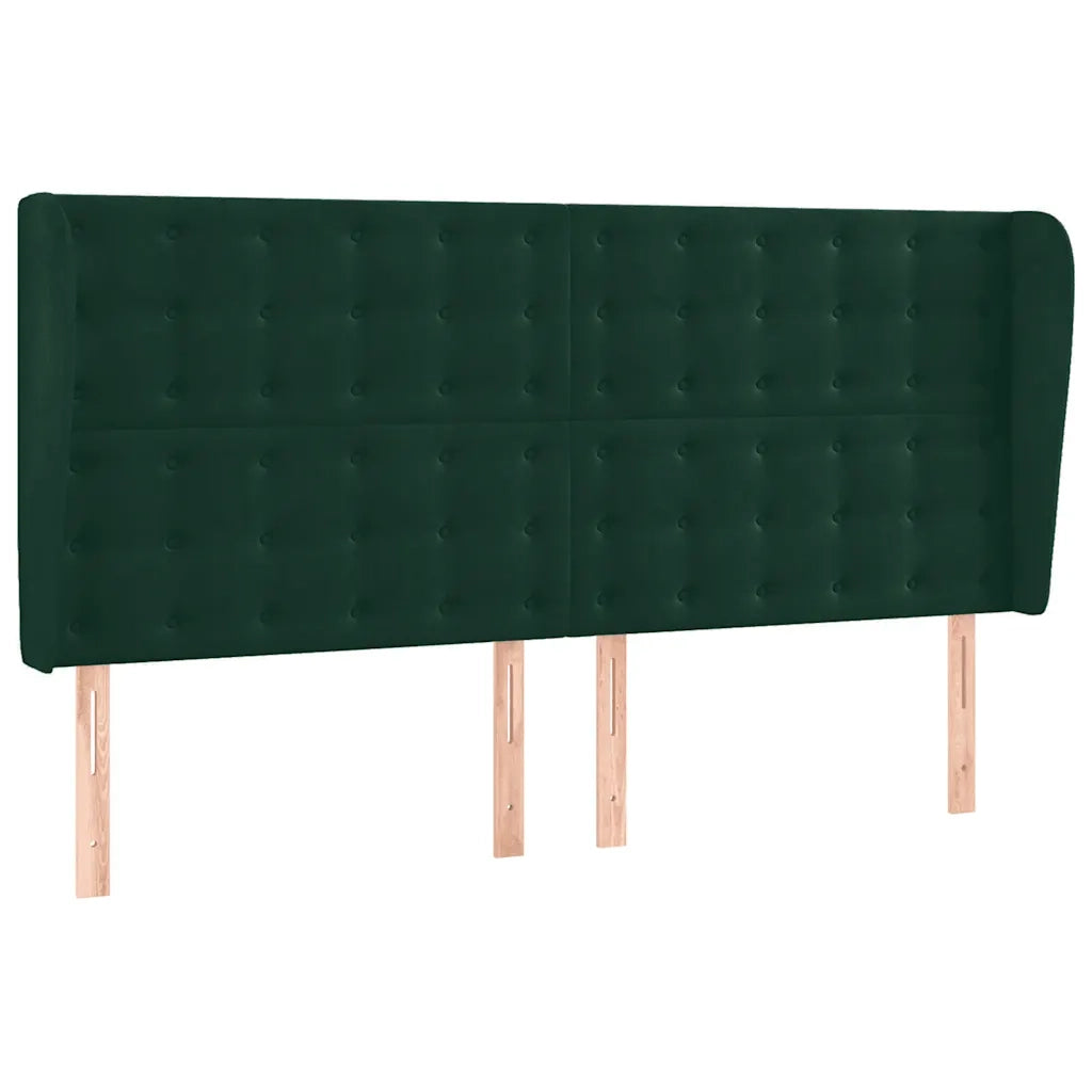 Letto a Molle con Materasso e LED Verde Scuro 180x200cm Velluto