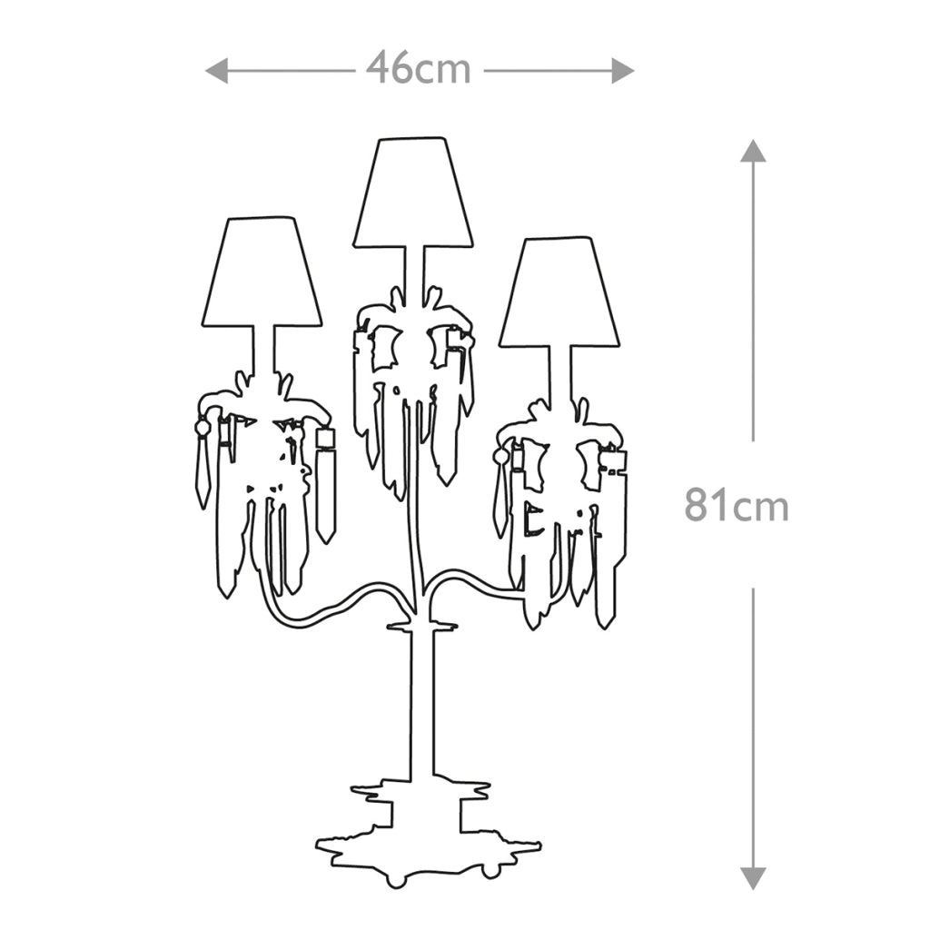 Lampada tavolo Art Déco Birdland 3xE27 oro crema