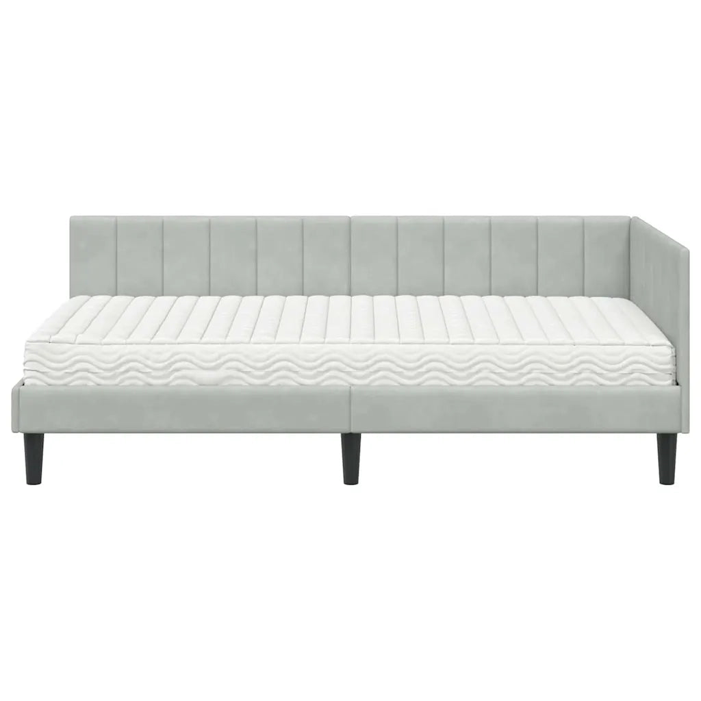 Struttura Letto Angolare con Materasso 2 pz-Giroletto con materasso Grigio chiaro 411176