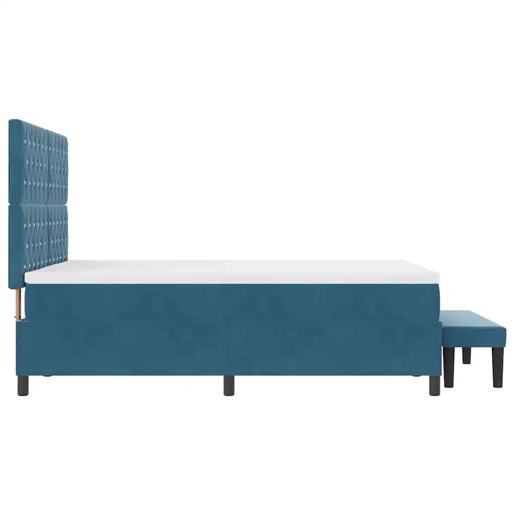 Letto a molle con materasso Blu scuro 160 x 200 cm Velluto 3344460