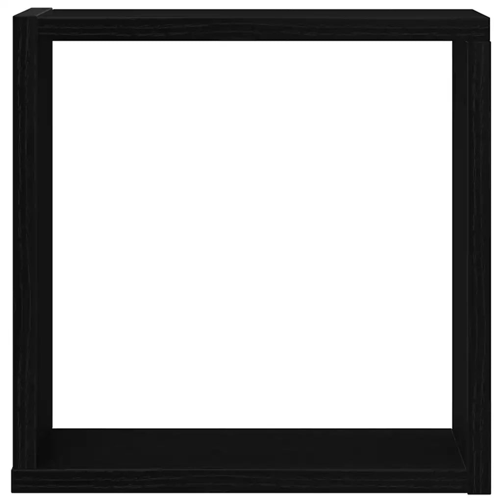 Mensole Parete Cubo 4 pz Rovere Nero 30x15x30 cm Truciolato 862056