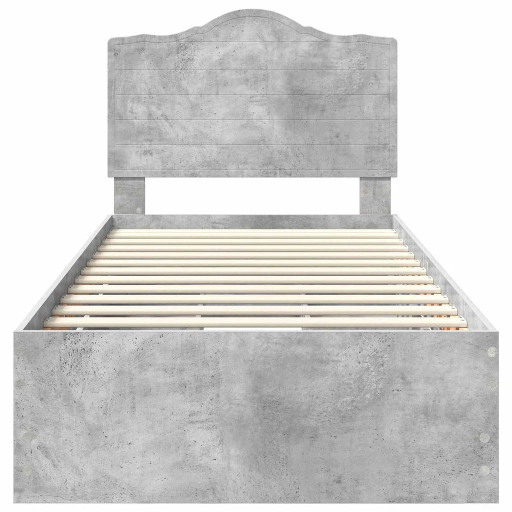 Struttura del letto con cassetto Grigio Cemento 100 x 200 cm 3413446