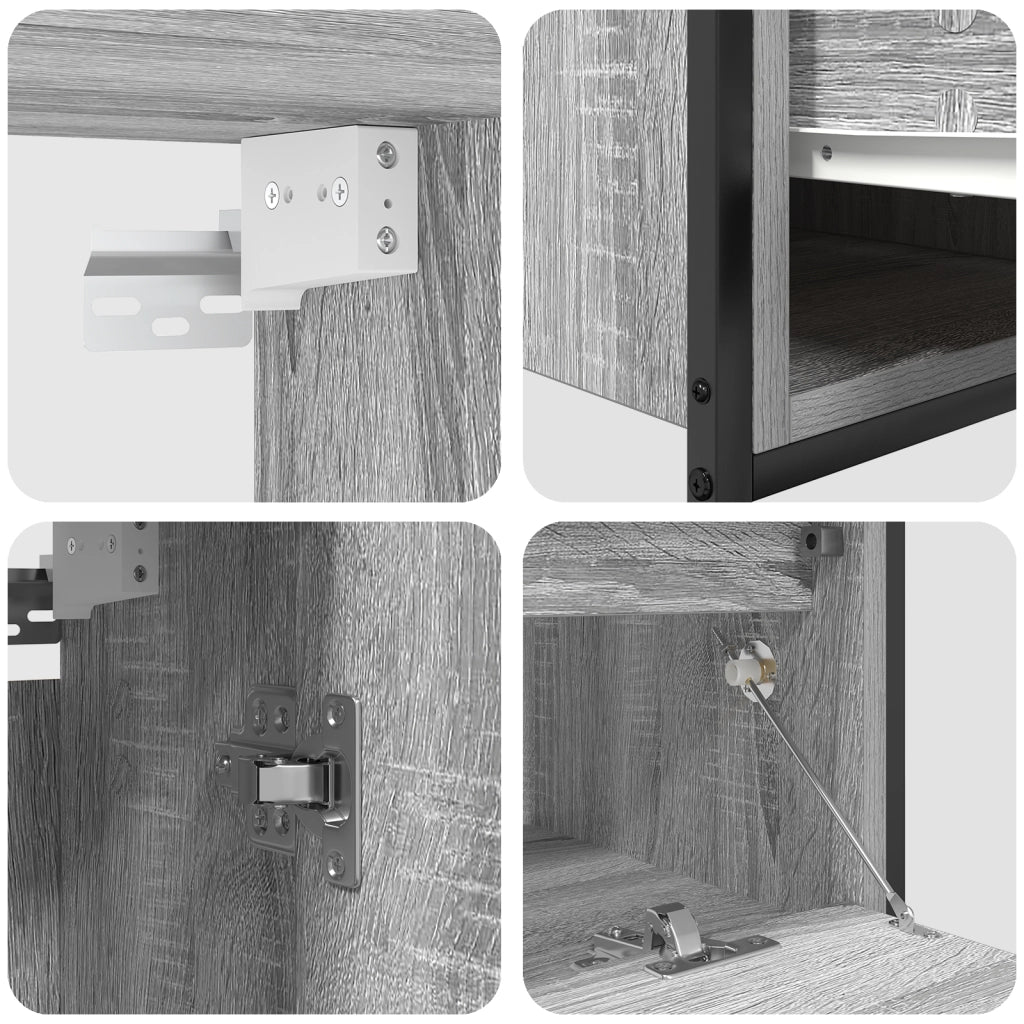 Set di mobili da bagno 5 pezzi vitaXL grigio sonoma in legno ingegnerizzato