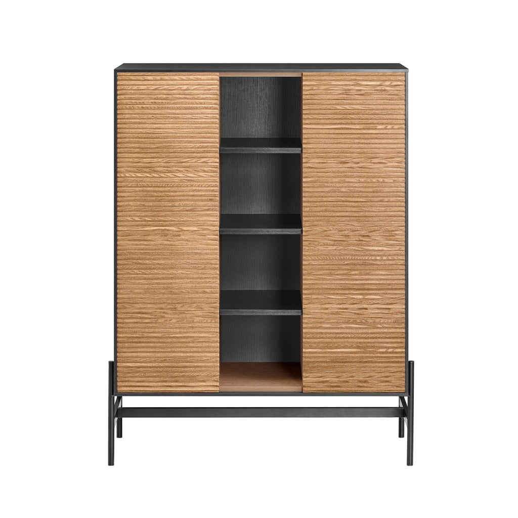 Credenza decorativa Consolle laterale stretta Nero 92x40x119cm HFSB04-SCH