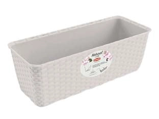 BALCONETTA NATURAL BIANCA CON RISERVA D'ACQUA- - cm.40x16x13h. - lt. 5.3 - 4 blister STEFANPLAST