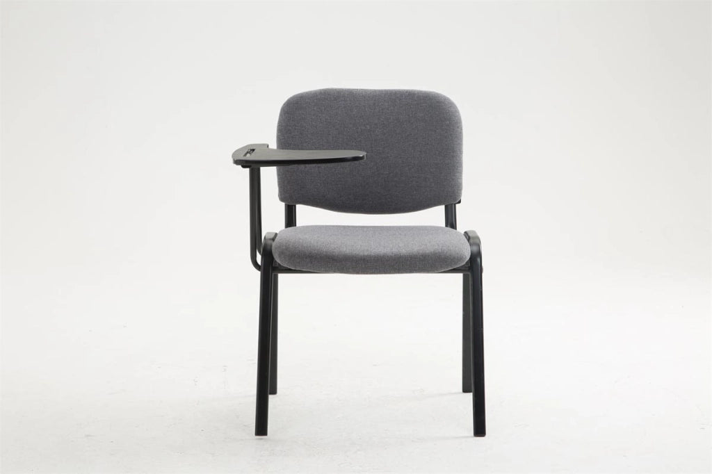 Sedia Ken in tessuto con tavolino ribaltabile grigio